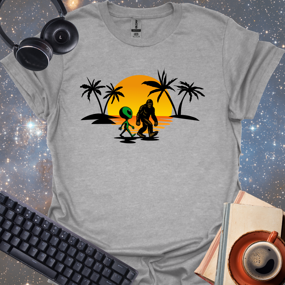 Alien and Bigfoot Tropical Vacation