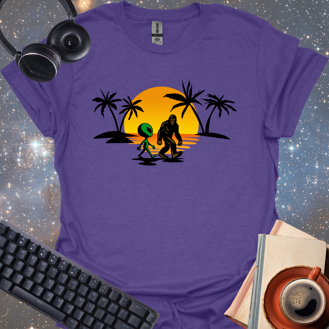 Alien and Bigfoot Tropical Vacation