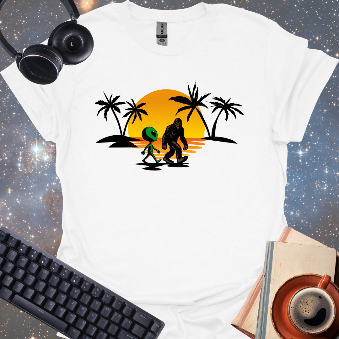 Alien and Bigfoot Tropical Vacation