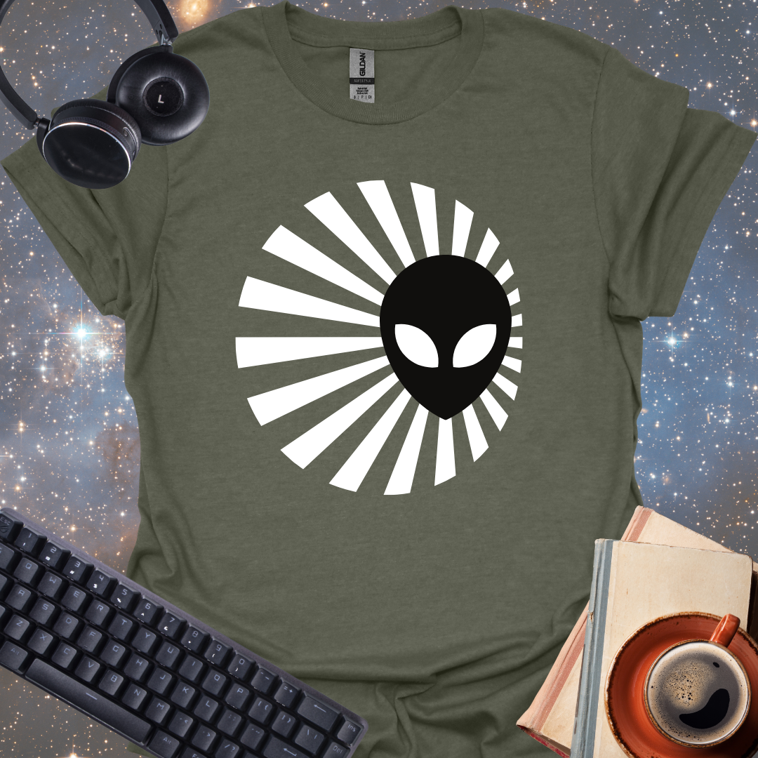 Retro Sunburst Alien