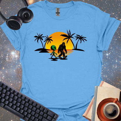 Alien and Bigfoot Tropical Vacation